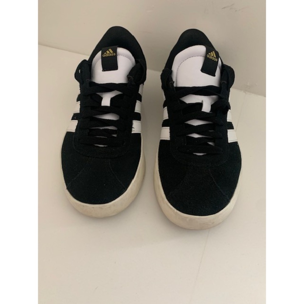 Adidas VL Court 3.0 Black White Suede Low Top Sneakers ID6279 Mens 7.5 Women 8.5